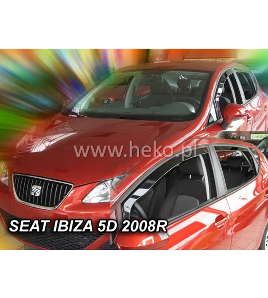 Seat Ibiza 5Drs MK IV 6J Yrs 08-17 Brand New Heko 4 Piece Wind Deflectors Heko 28234