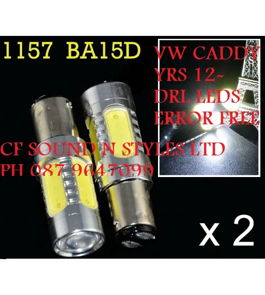 VW NEW CADDY YRS 12- DAYTIME/PARKING LIGHT DRL BAY15D CANBUS ERROR FREE LED