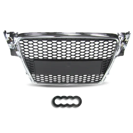 Audi A4 B8 Yrs 08-12 ,Honeycomb Black Grill Chrome Surround JOM
