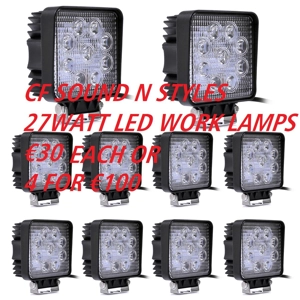 27 Watt LED High Power Cree Work Lamp Light, 12 & 24 Volt