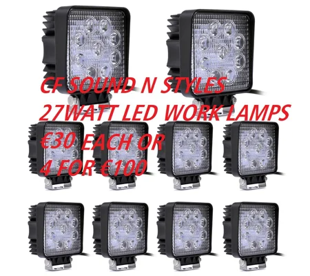 27 Watt LED High Power Cree Work Lamp Light, 12 & 24 Volt