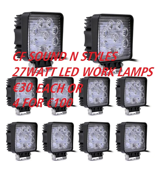 27 Watt LED High Power Cree Work Lamp Light, 12 & 24 Volt