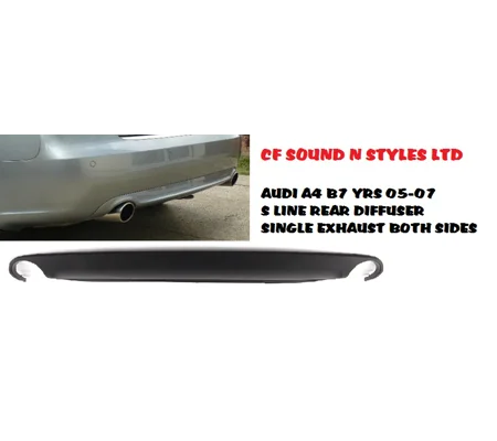 Audi A4 B7 Saloon SLINE Yrs 05-07, Rear Diffuser Single Exit Both Sides