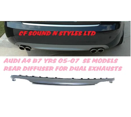 Audi A4 B7 Saloon SE Yrs 05-07, Rear Diffuser Dual Exit Both Sides