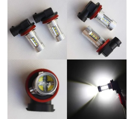 H11 Cree LED Xenon White Foglight Bulbs Pair