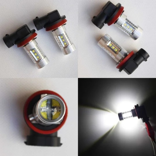 H11 Cree LED Xenon White Foglight Bulbs Pair