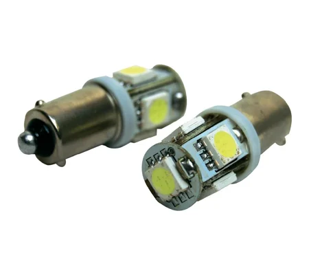 2 x BA9S Xenon White Wedge White SMD Parking Light & No. Plate Bulbs LED