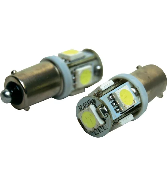 2 x BA9S Xenon White Wedge White SMD Parking Light & No. Plate Bulbs LED