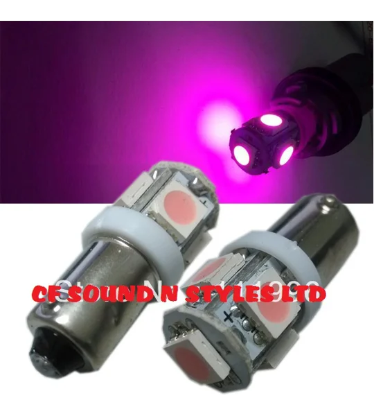 2 x BA9S Purple Wedge Pink SMD Parking Light & No. Plate Bulbs LED