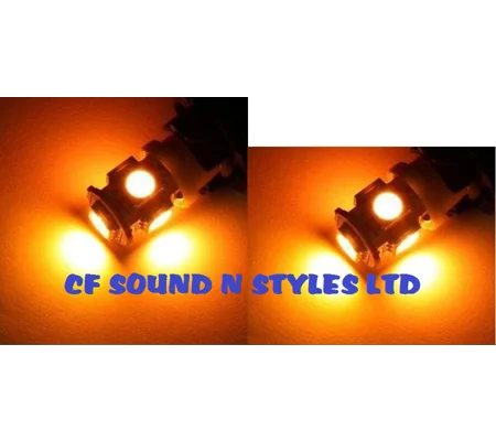 2 x BA9S AMBER ORANGE SMD Parking Light & No. Plate Bulbs LED