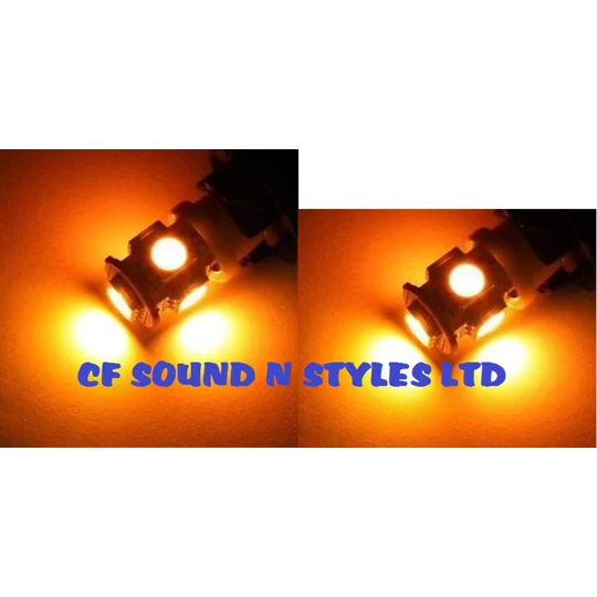 2 x BA9S AMBER ORANGE SMD Parking Light & No. Plate Bulbs LED