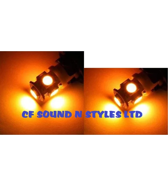 2 x BA9S AMBER ORANGE SMD Parking Light & No. Plate Bulbs LED COPY