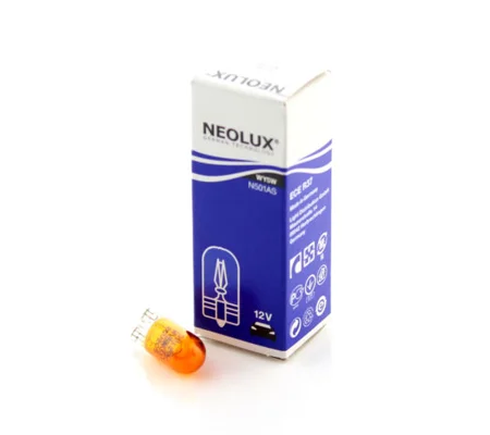 1x Neolux 12v 5w 501A WY5W T10 TW2.1x9.5d Wedge Amber Repeater Bulb
