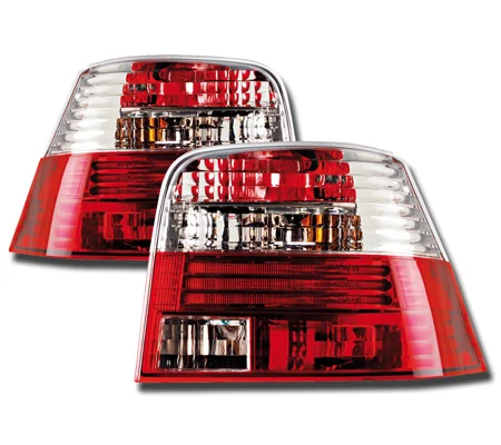 VW GOLF MK4 Crystal Red/Clear Taillights Set