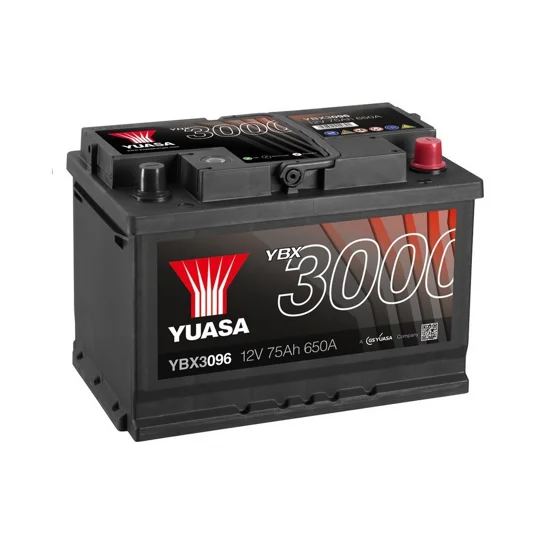 Yuasa Car Battery YBX3096, 650A 75AH