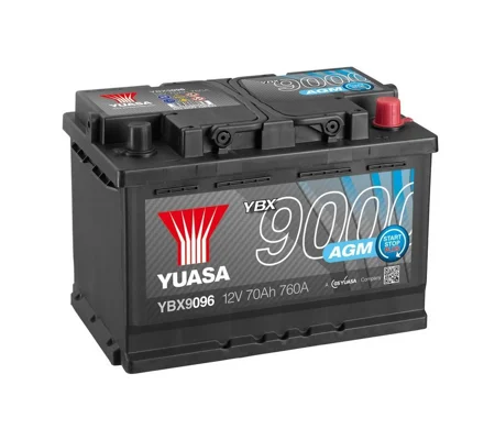 Yuasa Car Battery YBX9096, 760A 70AH, STOP START PLUS
