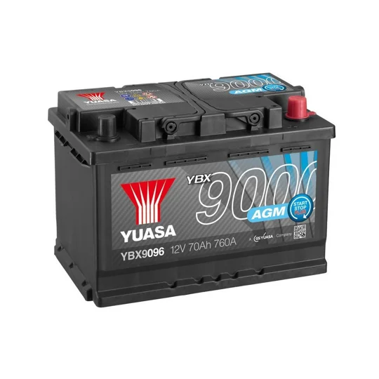 Yuasa Car Battery YBX9096, 760A 70AH, STOP START PLUS
