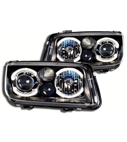 VW Bora Yrs 98-04, Black Style Angeleye Halo Headlights RHD E marked