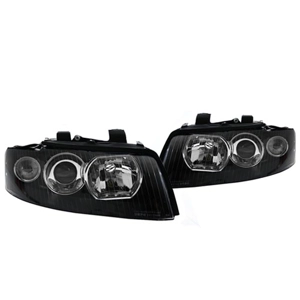 Audi A4 B6 01-04 , Black Style Headlights RHD E marked