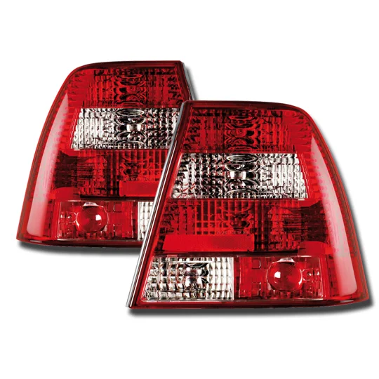 VW Bora Yrs 98 - 04 Crystal Red/Clear Taillights Set