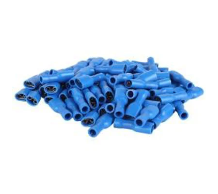 100 x Blue Female Electrical Spade Connector Fully Insulated Crimp Terminal 6.3mm