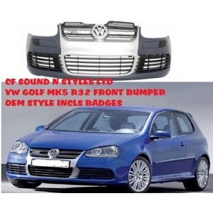 VW GOLF MK 5 V Yrs 04-09 OEM STYLE R32 FULL FRONT BUMPER & Grills PLASTIC
