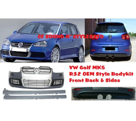 VW GOLF MK 5 V Yrs 04-09 R32 Bodykit Front Bumper, Rear Bumper & Sideskirts