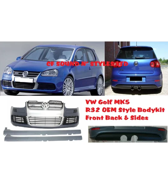 VW GOLF MK 5 V Yrs 04-09 R32 Bodykit Front Bumper, Rear Bumper & Sideskirts
