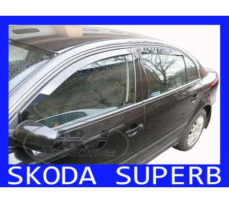 Skoda Superb MK1 Yrs 01-08 on Brand New Heko 4 Piece Wind Deflectors 28315