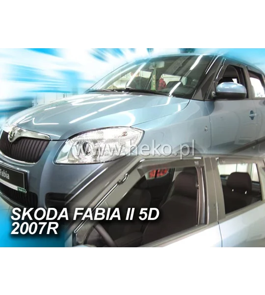 Skoda Fabia II Yrs 07-15 Brand New Heko 4 Piece Wind Deflectors