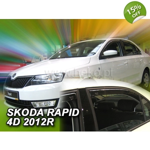 Skoda Rapid Yrs 12- on Brand New Heko 4 Piece Wind Deflectors