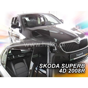 Skoda Superb MK2 B6 Yrs 08-15 on Brand New Heko 4 Piece Wind Deflectors 28332