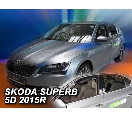 Skoda Superb MK3 B8 Yrs 15 on Brand New Heko 4 Piece Wind Deflectors 28346