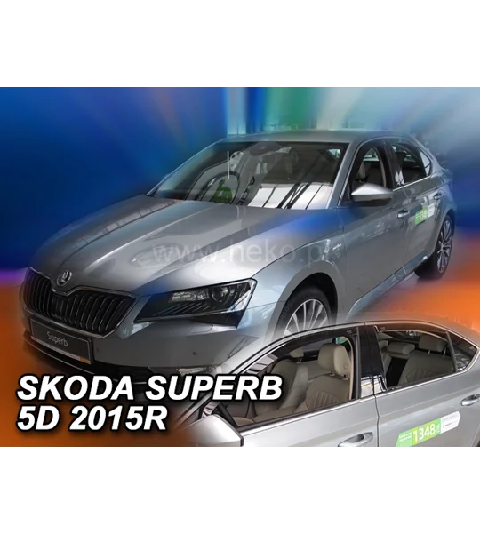 Skoda Superb MK3 B8 Yrs 15 on Brand New Heko 4 Piece Wind Deflectors 28346
