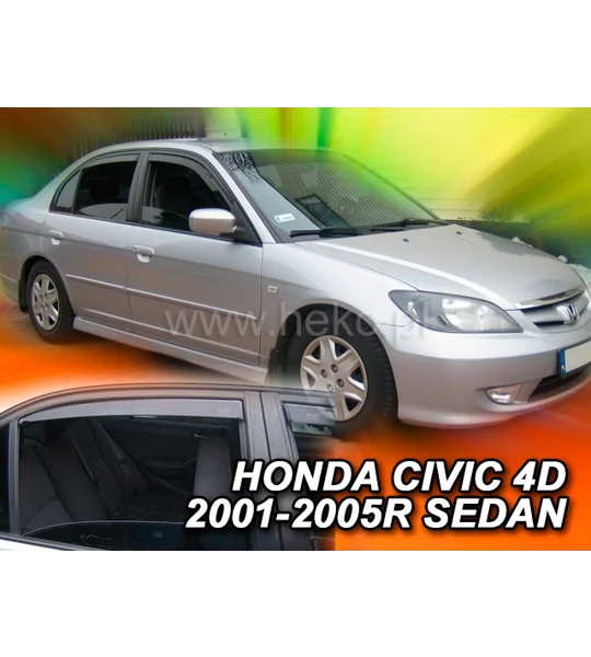 Honda Civic Sedan 4Drs Yrs 01-05 Brand New Heko 4 Piece Wind Deflectors