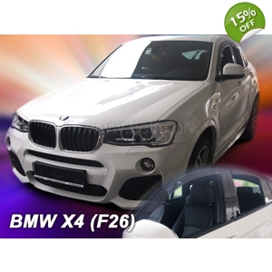 BMW X4 Yrs 13- Brand New 4 Piece Heko Tinted Wind Deflectors