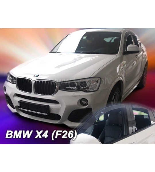 BMW X4 Yrs 13- Brand New 4 Piece Heko Tinted Wind Deflectors