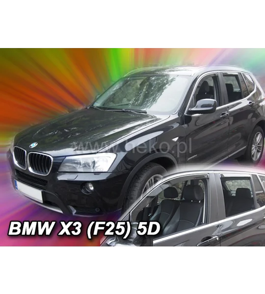 BMW X3 Yrs 10- Brand New 4 Piece Heko Tinted Wind Deflectors
