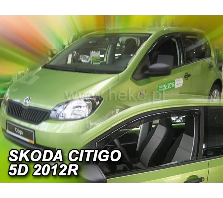 VW Up Skoda Citigo 3drs Yrs 12-on Brand New 2 Piece Heko Tinted Wind Deflectors