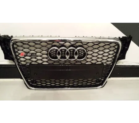 Audi A4 B8 Yrs 08-12 ,Honeycomb Black Grill Chrome Surround RS4 NEW