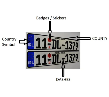 GERMAN STYLE PRESSED METAL NUMBER PLATES PAIR