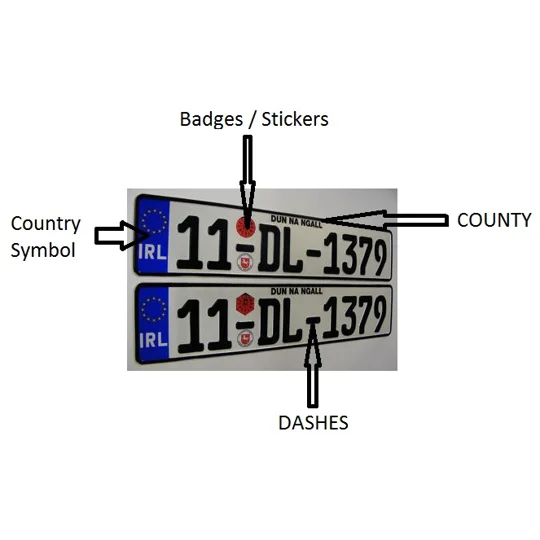 GERMAN STYLE PRESSED METAL NUMBER PLATES PAIR