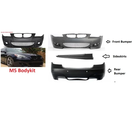 BMW E60 5 Series Yrs 03-08 M5 Bodykit Front & Rear Bumpers & Sideskirts Style Plastic