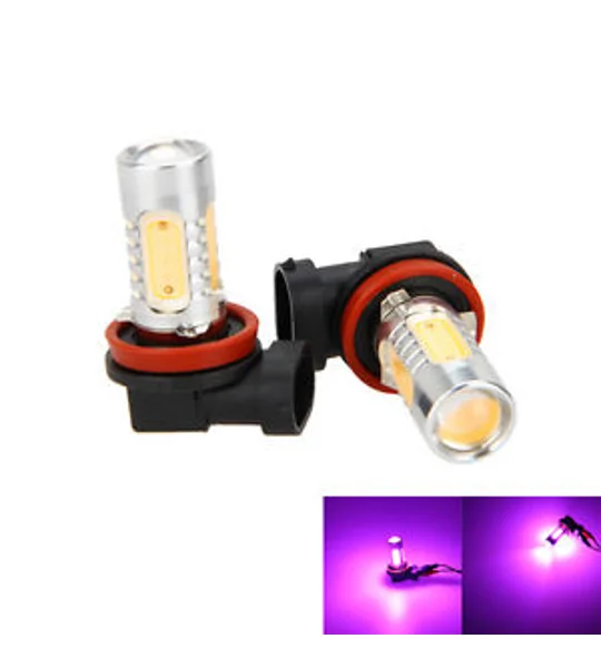 H11 Cree LED 12K Foglight Bulbs Pair Pink