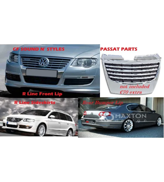VW PASSAT B6 3C R-LINE BODYKIT, LIP KIT Front Rear & Sides Yrs 05 - 09