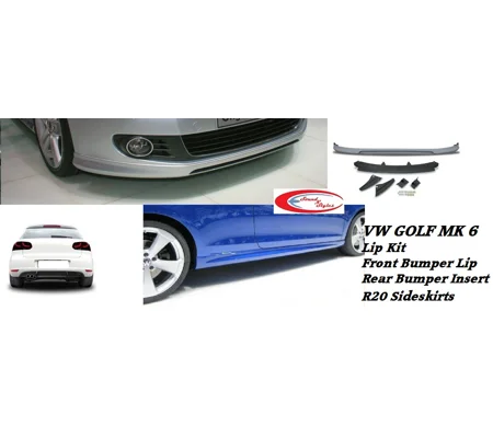 VW Golf Mk 6 VI Yrs 09-13 Plastic Bodykit Bumper Lip Kit