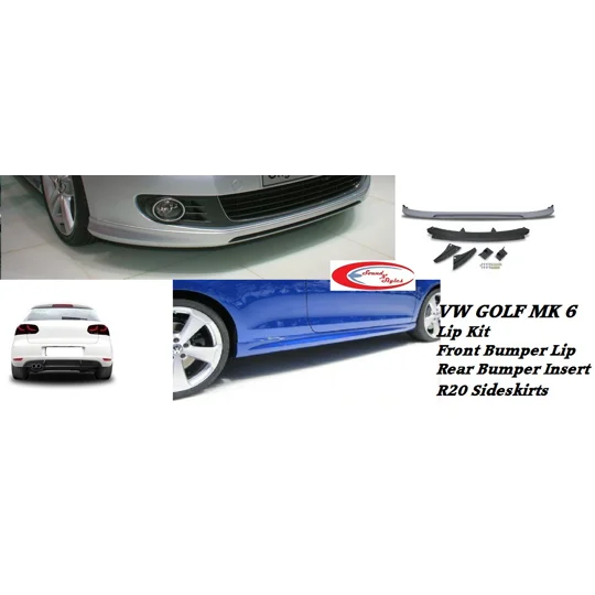 VW Golf Mk 6 VI Yrs 09-13 Plastic Bodykit Bumper Lip Kit
