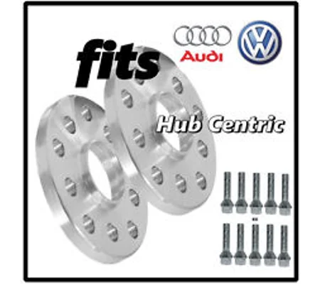 AUDI MERCEDES HubCentric Wheel Spacers + Bolts Kit - 5x100/112 66.6mm Centre