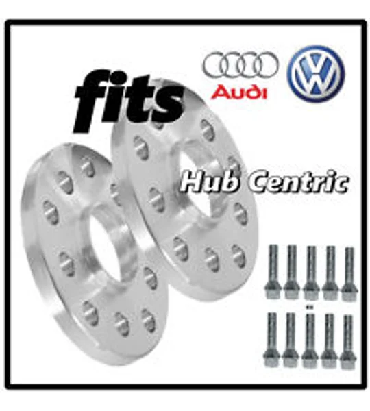 AUDI MERCEDES HubCentric Wheel Spacers + Bolts Kit - 5x100/112 66.6mm Centre