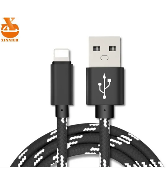XINNIER USB Cable 2A 1M 1.5M Metal Cord Data Sync Wire Charger For iphone 7/ 6 plus 5S